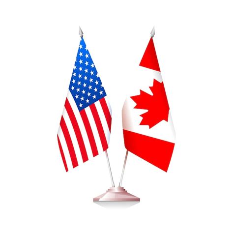 Premium Vector Flags Of United States Of America And Canada Isolated