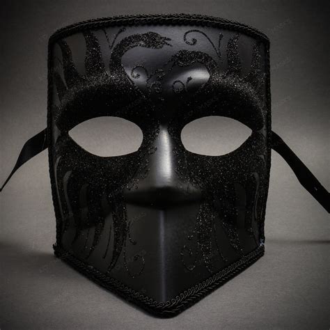 Bauta Full Face Luxury Venetian Women Party Mask Masquerade Black