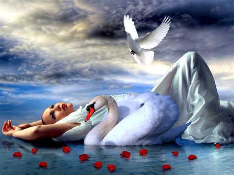 Fantasy Swan Lady And The Swan Wallpaperbackground 1280 X 960 Id