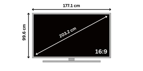80 Inch Tv Dimensions Television Size Length Width
