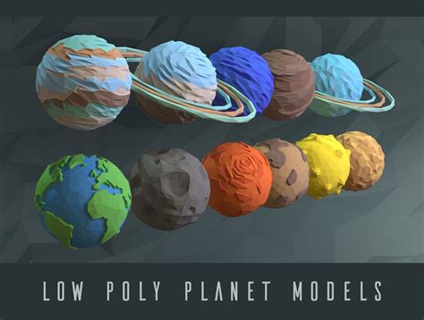 Low Poly Planets 3d Model Low Poly Max Obj 3ds Fbx Stl Mtl 1 Low Poly