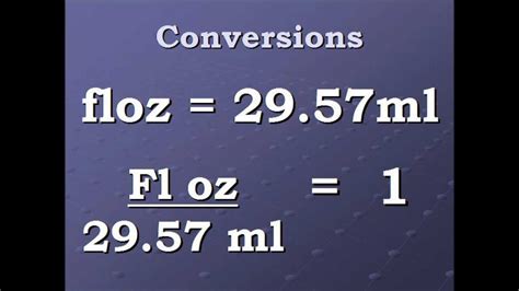 The abbreviation ml stands for milliliter. Conversion Video Fluid Ounce to Milliliters and back again ...