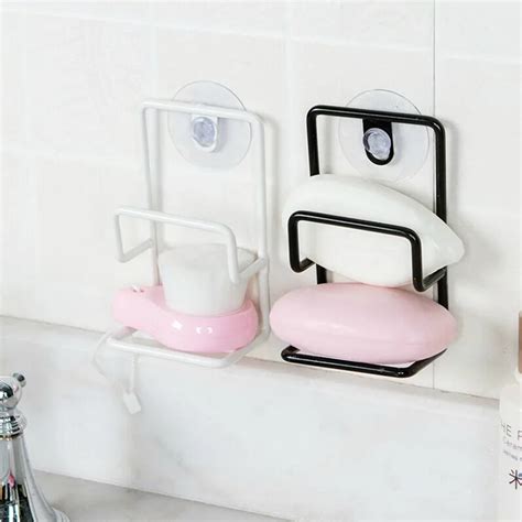 Kitchen Storage Rack Suction Cup Double Iron Draining Multi Purpose