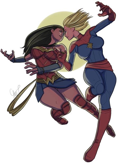 Artstation Wonder Woman X Captain Marvel