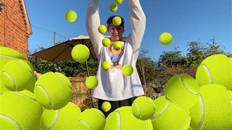 Throwing 1000 Tennis Balls Over My House Until I Catch One Youtube