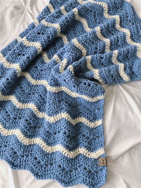Crochet Baby Blanket Blue Crochet Baby Blanket Blue Baby Etsy