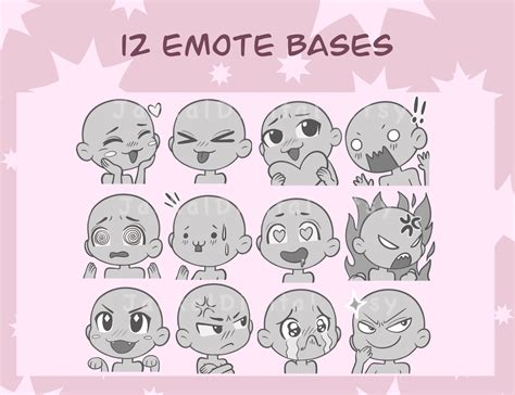 Chibi Base Twitch Emotes Discord Icons Customize Emotes Etsy