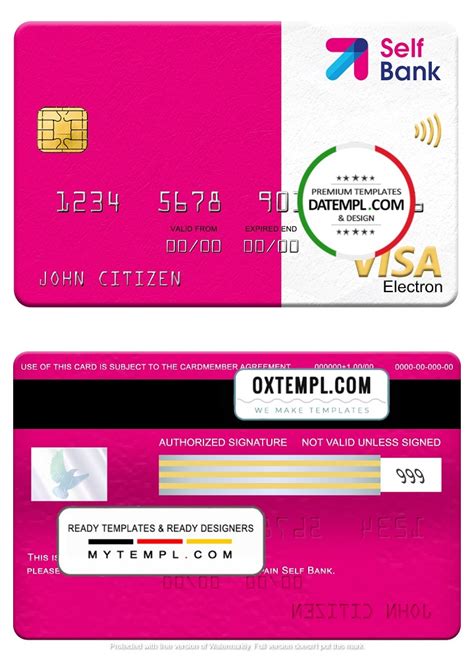 Spain Self Bank Visa Electron Card Fully Editable Templa