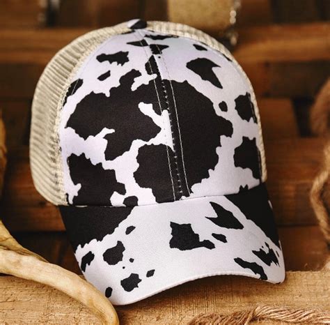 Cow Print Hat Etsy
