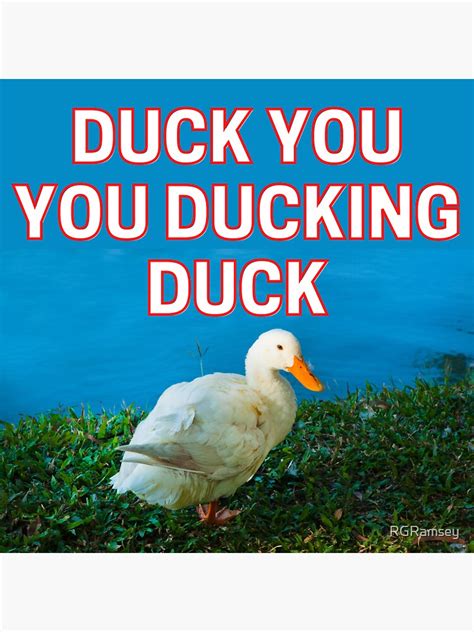 Duck You You Ducking Duck Sticker For Sale By Rgramsey Redbubble