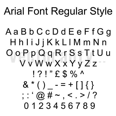 Arial Font Numbers Lenasmall
