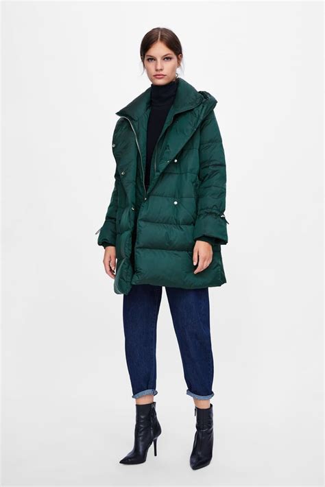 Zara Down Puffer Coat With Wraparound Collar Cheap Winter Coats 2018