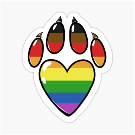 Gay Pride Paw Print Sticker For Sale By Weremoose Redbubble
