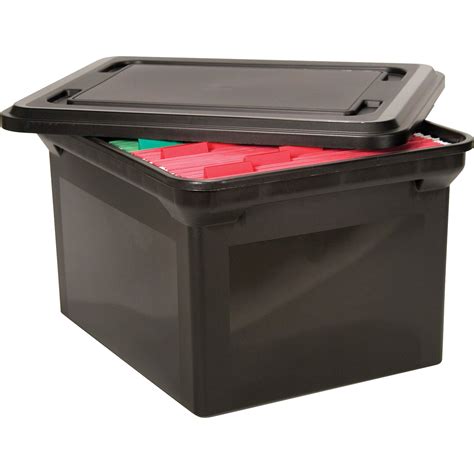 Advantus File Tote Storage Box Wlid Legalletter Plastic Black
