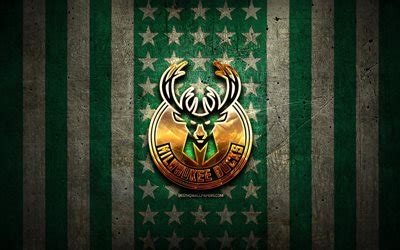 Milwaukee bucks logo png images milwaukee bucks logo transparent. Download imagens Bandeira de Milwaukee Bucks, NBA, fundo de metal marrom verde, clube americano ...