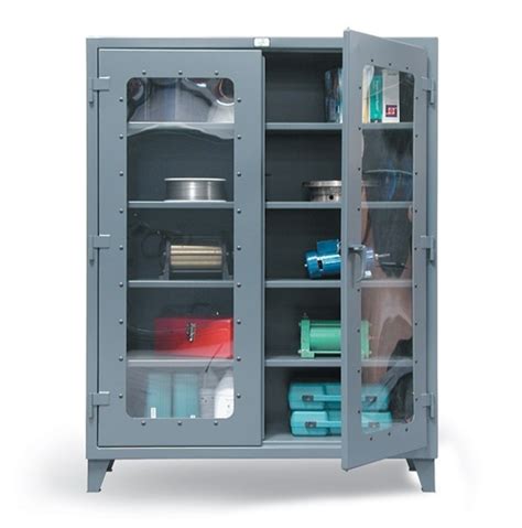 Tall metal locker storage cabinets can hold books, clothes and other personal belongings. Strong Hold See-Through Storage Cabinets | Essex Drum ...
