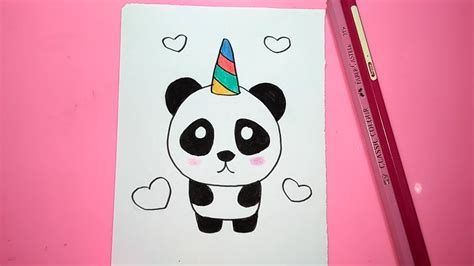 How To Draw A Cute Panda Unicorn Youtube