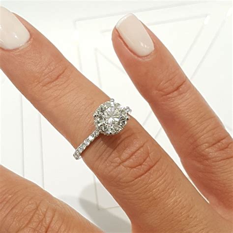 15 Carat D Vs2 Round Hidden Halo Design Diamond Engagement Ring 1