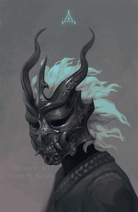 Oni Mask By Yuuza On Deviantart Oni Mask Mask Drawing Japanese