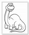 Dibujo De Dinosaurios De Cuello Largo Para Colorear - Dibujos para colorear