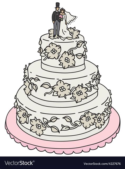 Wedding Cake Royalty Free Vector Image Vectorstock