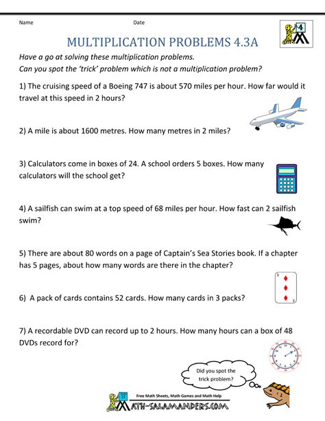 2nd Grade Multiplication Word Problem Worksheets K5 Learning