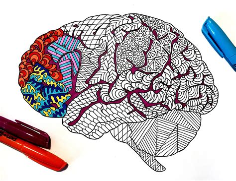 Check spelling or type a new query. Brain - PDF Zentangle Coloring Page in 2020 | Coloring pages, Zentangle, Color