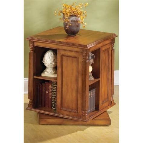 Swivel Bookcase End Table 255hx22w Ivory
