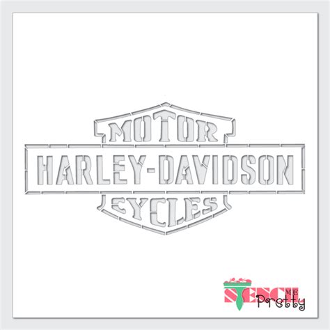 Harley Davidson Stencil Long Bar And Shield — Stencil Me Pretty