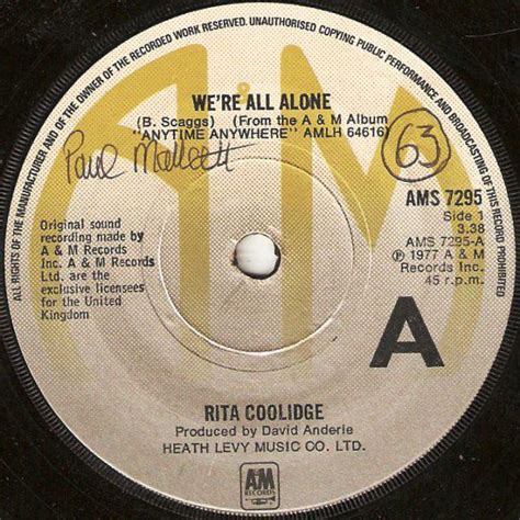 Rita Coolidge Were All Alone Releases Discogs