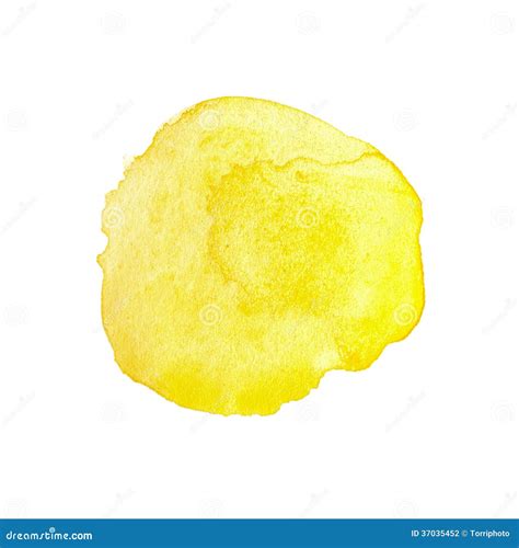 Yellow Watercolor Circle Stock Photo Image Of Hand Grain 37035452