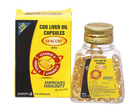 Seacod Cod Liver Oil Capsules Pack Of 110 Capsules Mfr Sanofi Dl