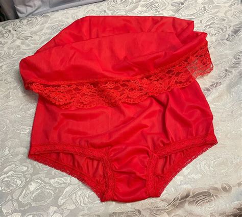 true vintage panty slip half slip w full brief attached red size small 1960 s ebay