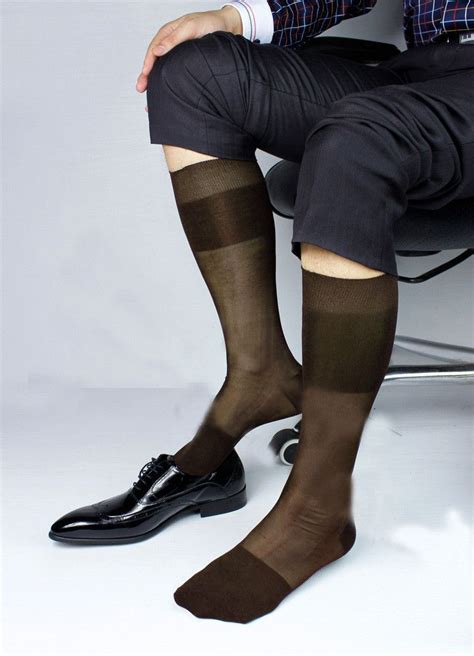 mens silk harajuku stockings sheer socks for formal dress suit men socks gentleman socks men