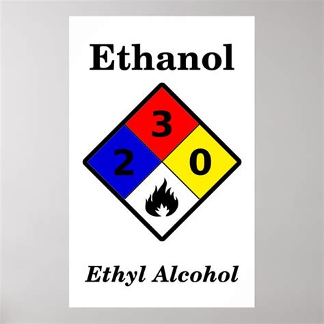 Ethanol Msds Warning Symbol Poster Nz