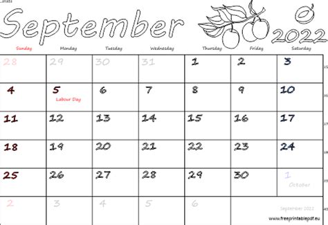 September 2022 Canada Calendar Fișierele Pdf Gratuite Pentru Imprimare