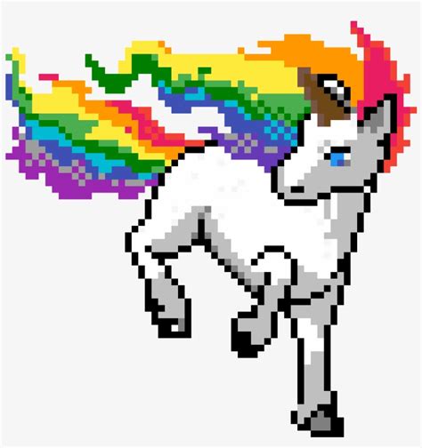 Rainbow Unicorn Pixel Art Licorne Difficile 1200x1200 Png Download