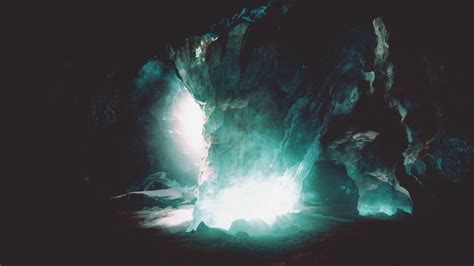 Blue Crystal Ice Cave Beneath Glacier In Stock Footage Sbv 347286375