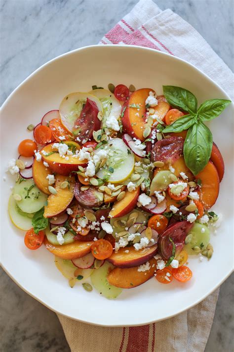 Tomato Cucumber And Peach Salad Girl On The Range