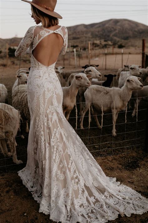 Willow Lace Wedding Dress Bohemian Wedding Dress Lace Wedding Dress