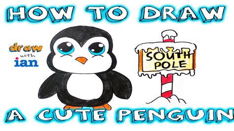 How To Draw A Cute Penguin In The South Pole Youtube