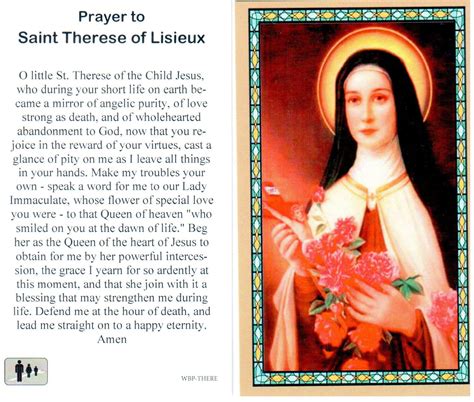 Saint Therese Prayer Card Ubicaciondepersonascdmxgobmx