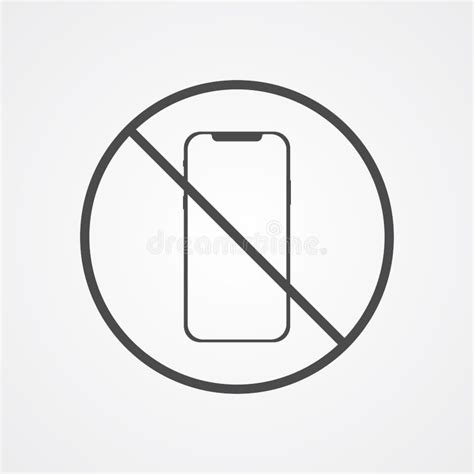 No Phone Icon Prohibited Symbol Vector Illustration Isolated On White