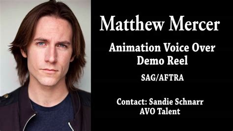 Matthew Mercer Animation Voice Over Demo Reel Youtube