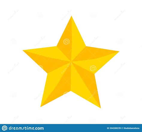 Yellow Christmas Star Symbol Polygonal Triangle Shapes Stock Vector