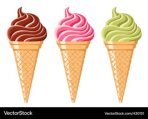 Ice Cream Cones Royalty Free Vector Image Vectorstock