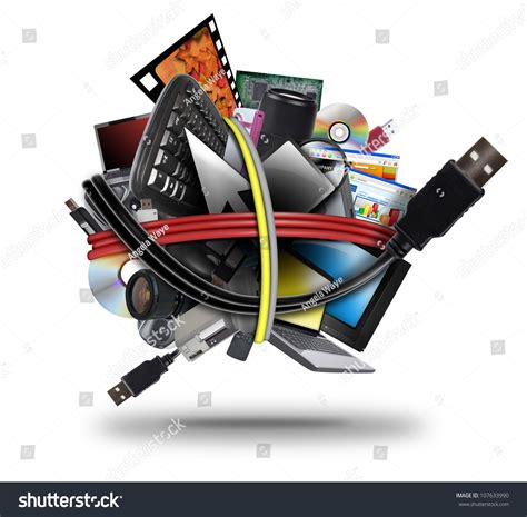 Ball Different Electronic Media Devices Ranging Stock Photo 107633990