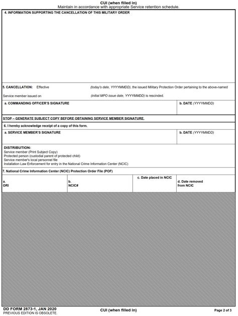 Dd Form 2873 1 Cancellation Of Military Protection Order Mpo Dd Forms