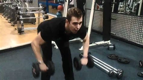 Wide Two Arm Dumbbell Bent Over Row Youtube