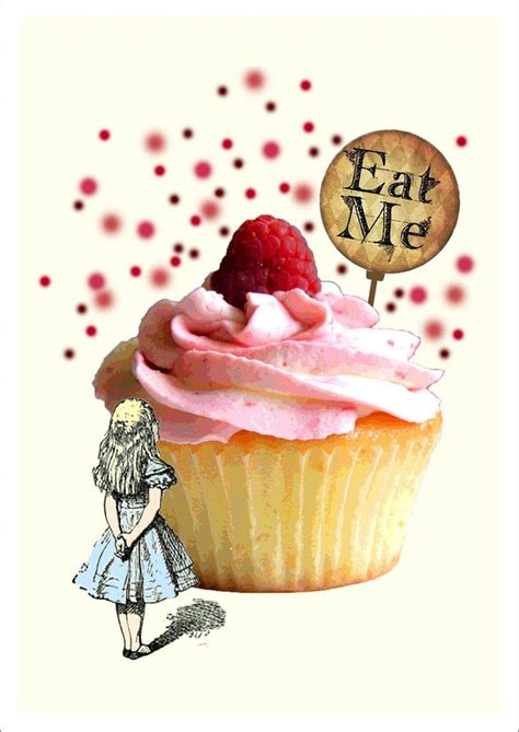 Eat Me Print Alice In Wonderland Art Illustration Pimlico Prints